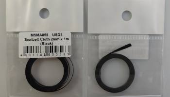 Seatbelt cloth 2mm x1m (Black) - MSM Creation