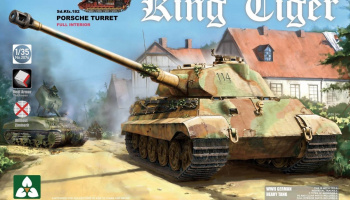 King Tiger Sd.Kfz.182 PORSCHE TURRET / Full Interior w/new track 1/35 - Takom