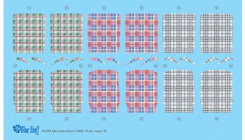 MB 300SL Plaid Seats B - Blue Stuff