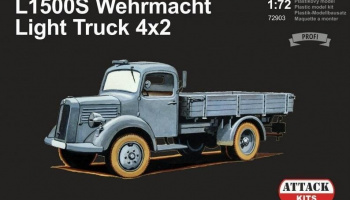 L1500S Wehrmacht Light Truck 4x2 (PE exterior set, resin alternative wheels) 1/72 - Attack Kits