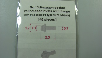 Metal Rivet No.13 Hexagon Socket Round Head Rivets With Flange - Model Factory Hiro