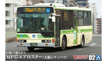 Working Vehicle Mitsubishi Fuso MP37 Aero Star (Osaka City Bus) 1/80 - Aoshima