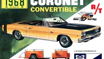 1968 Dodge Coronet Convertible with Trailer 1/25 - MPC