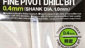 Fine Pivot Drill Bit 0.4mm (Shank Dia. 1.0mm) - Tamiya