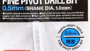Fine Pivot Drill Bit 0.5mm (Shank Dia. 1.0mm)- Tamiya