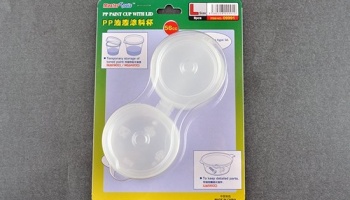 Modelářské kelímky s víčky 8ks - PP Paint Cup with Lid L-size X (8 pcs) - Trumpeter