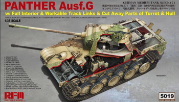 Panther Ausf.G w/ Full Interior & Workable Track Links & Cut Away Parts of Turret & Hull 1/35 - RFM