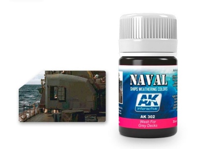 AK SHIPS Weathering AK302 WASH FOR GREY DECKS (35ml) - AK-Interactive