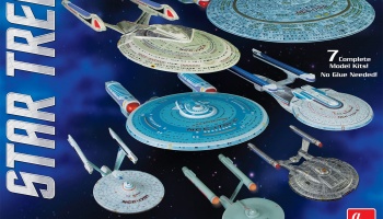 Star Trek USS Enterprise Set: NX01, NCC1701, NCC1701 Refit, NCC1701B/C/D/E (7 Snap Kits) 1/2500 - AMT