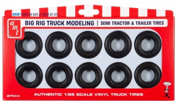 Big Rig Truck Modeling Semi Tractor & Trailer Tires 1/25 - AMT