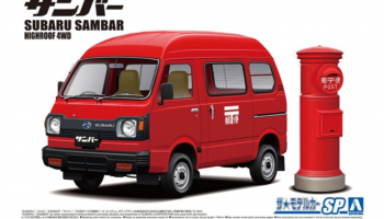 SLEVA 160,-Kč 25%  DISCOUNT - Subaru K88 Sambar High Roof 4WD '80 Postal Car 1:24 - Aoshima