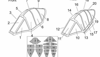 1/48 Ohka MXY7-K1 KAI two seats Canopy mask (Brengun kit) canopy mask for Brengun kit – Brengun