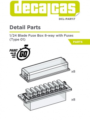 Blade fuse box 8 ways with fuses 1/24 - Decalcas