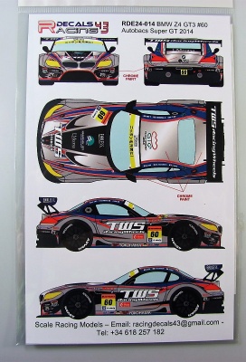 BMW Z4 GT3 #60 SGT 2014 - Racing Decals 43