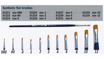 Brush Synthetic Flat 51226 - plochý syntetický štětec (velikost 3) - Italeri