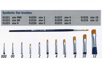Brush Synthetic Flat 51221 - plochý syntetický štětec (velikost 000) - Italeri