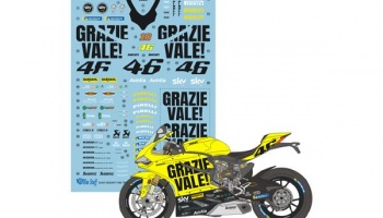 DUCATI 1199 Panigale S "GRAZIE VALE!" Replica 1/12 Decals - Blue Stuff