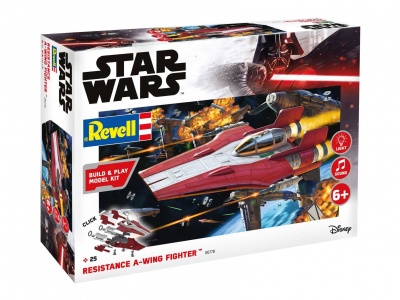 Build & Play SW 06770 - Resistance A-wing Fighter, red (světelné a zvukové efekty) (1:44) - Revell