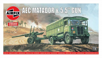 Classic Kit VINTAGE military A01314V - AEC Matador & 5.5" Gun (1:76) – Airfix