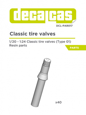 Classic tire valves- resin parts - 40units 1/24 - Decalcas