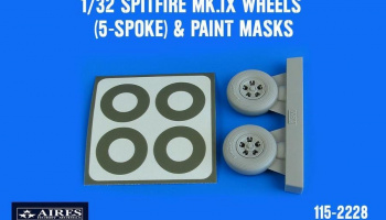 1/32 Spitfire Mk.IX wheels (5-spoke) & paint masks for TAMIYA kit