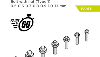 Bolt with nut - Type 1 - 0.5 - 1.1 mm - Decalcas