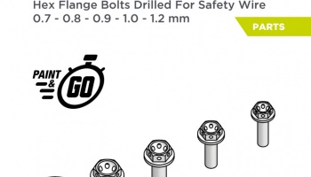 Hexagonal flange bolt drilled 0.7 - 1.2 mm - Decalcas