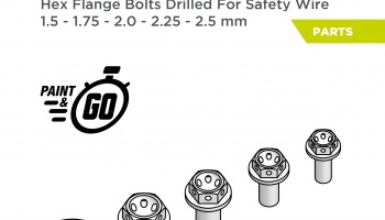 Hexagonal flange bolt drilled 1.5 - 2.5 mm - Decalcas