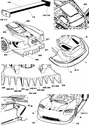 Decal Carbon Fiber Pattern Ford GT for Revell - Racing Decals 43