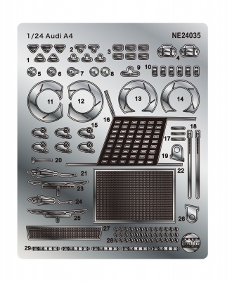 Detail-up Parts for 1/24 Audi A4 BTCC CHAMPION 1996 - NuNu Model kit