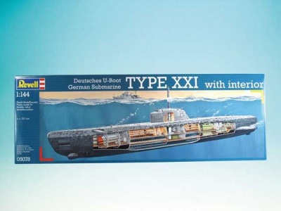 Deutsches U-Boot Typ XXI mit Interieur (1:144) - revell