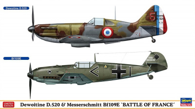 Dewoitine D.520 & Messerschmitt Bf109E “BATTLE OF FRANCE” (2 kits in the box) 1/72 - Hasegawa