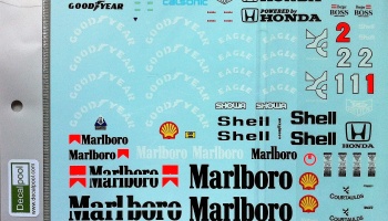 Full Markings Decal for Tamiya 1/12 McLaren MP4/6 Marlboro Honda - Decalpool