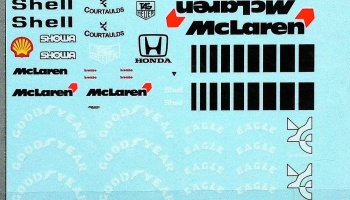 Full Markings Decal for Tamiya 1/12 McLaren MP4/6 Marlboro Honda 