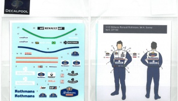 SLEVA   DISCOUNT - Williams Renault Rothmans A. Senna Decal for Figure 1/12 - Decalpool