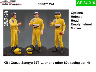 Driver Figure Senna Lotus 99T 1/24 - GF Models