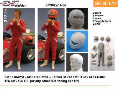 Driver Figure Villeneuve Ferrari 312 1/20 - GF Models