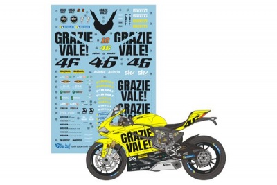 DUCATI 1199 Panigale S "GRAZIE VALE!" Replica 1/12 Decals - Blue Stuff