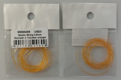 Elastic String 0,8mm Diameter x 1m ( Clear Orange ) - MSM Creation