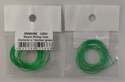 Elastic String 1mm Diameter x 1m ( Clear Green ) - MSM Creation