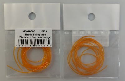 Elastic String 1mm Diameter x 1m ( Clear Orange ) - MSM Creation