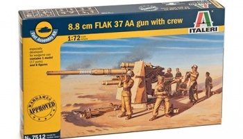 Fast Assembly military 7512 - 8.8 CM FLAK 37 AA GUN with crew (1:72) - Italeri