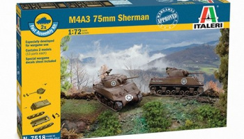 Fast Assembly tanky 7518 - M4A3 75 mm SHERMAN (1:72) - Italeri