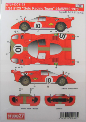 Ferrari 512S Gelo Racing Team #4,6,10, 1970 - Studio27