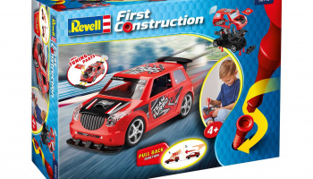 First Construction auto - Pull Back Rallye Car (červené) (1:20) - Revell