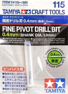 Fine Pivot Drill Bit 0.4mm (Shank Dia. 1.0mm) - Tamiya