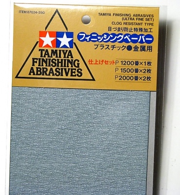 Finishing Abrasives  1200 1x, 1500 2x, 2000 2x - Tamiya