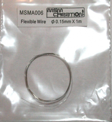 Flexible Wire 0.15mm diameter x 1m (Silver) - MSM Creation