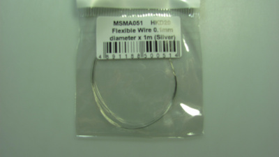 Flexible Wire 0.1mm diameter x 1m (Silver) - MSM Creation