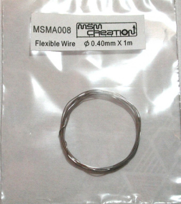 Flexible Wire 0.40mm diameter x 1m (Silver) - MSM Creation